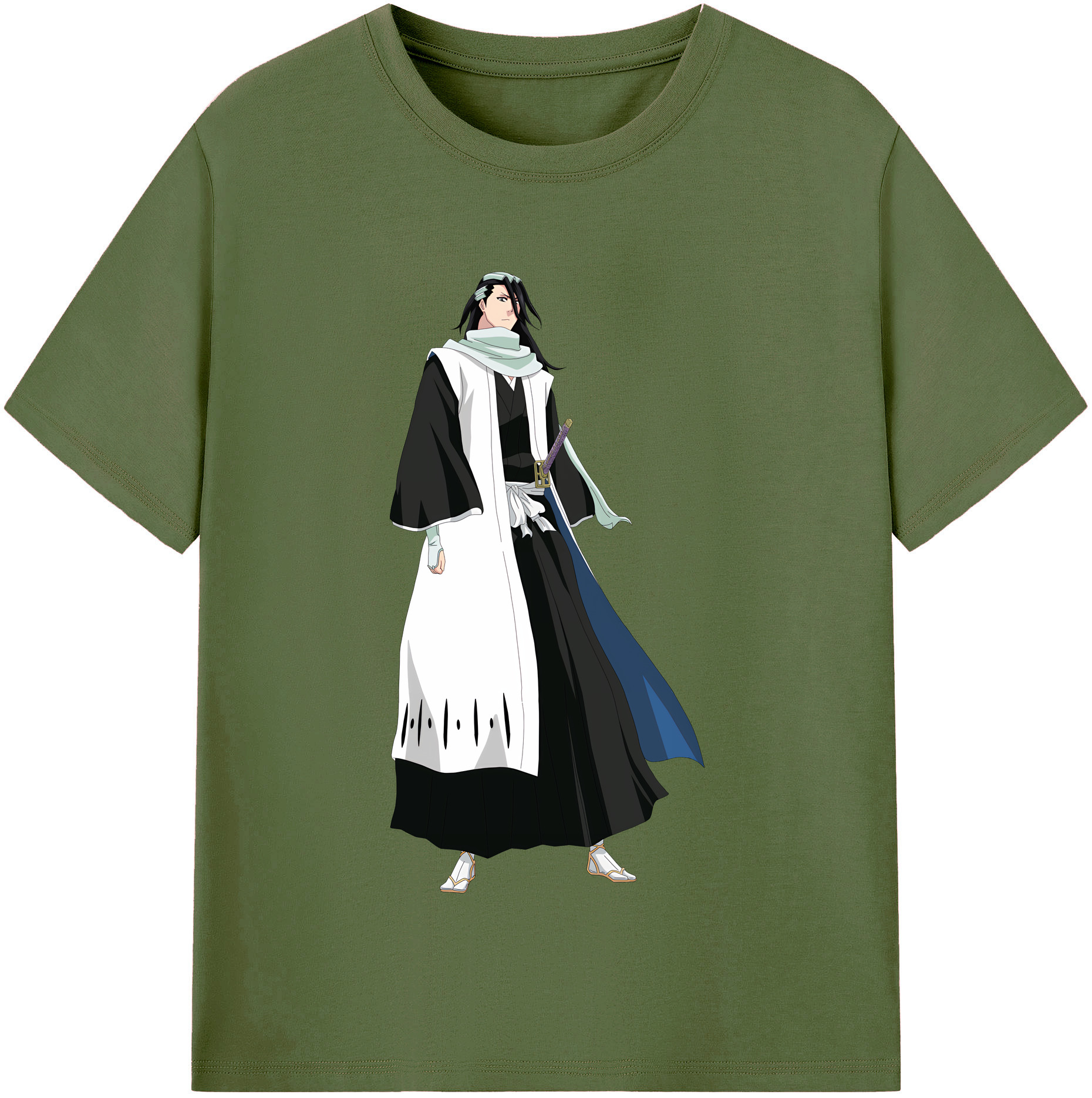 （画像用） ブリーチ くちき びゃくや BLEACH Kuchiki Byakuya 綿100％半袖Tシャツ（フロントプリント）